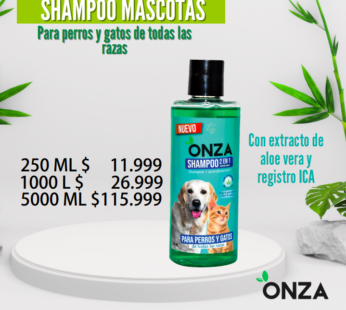 SHAMPOO + ACONDICIONADOR PARA PERROS Y GATOS (250ml-5Lt) OZ